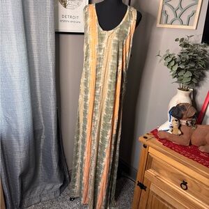Cato Orange and Green Casual Dress